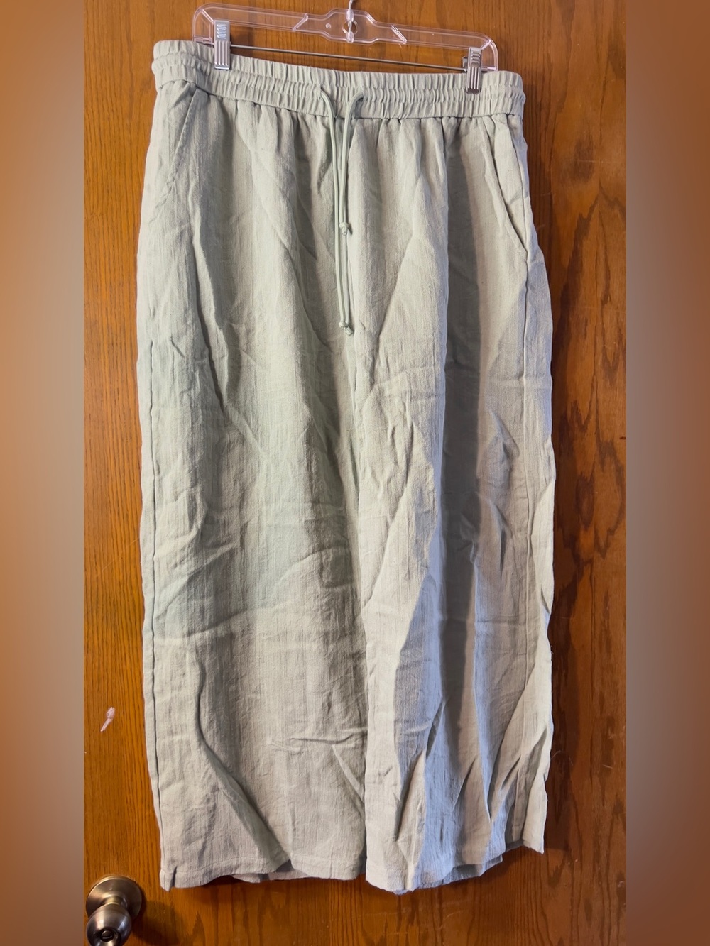 HALARA High Waisted Drawstring Linen-Feel Wide Leg Casual Pants